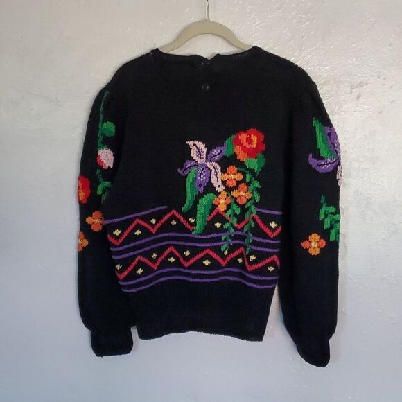 Berek Vintage Hand Knit w/2 Needles 100% Pima Cotton Sweater Made in Uruguay - Picture 3 of 16